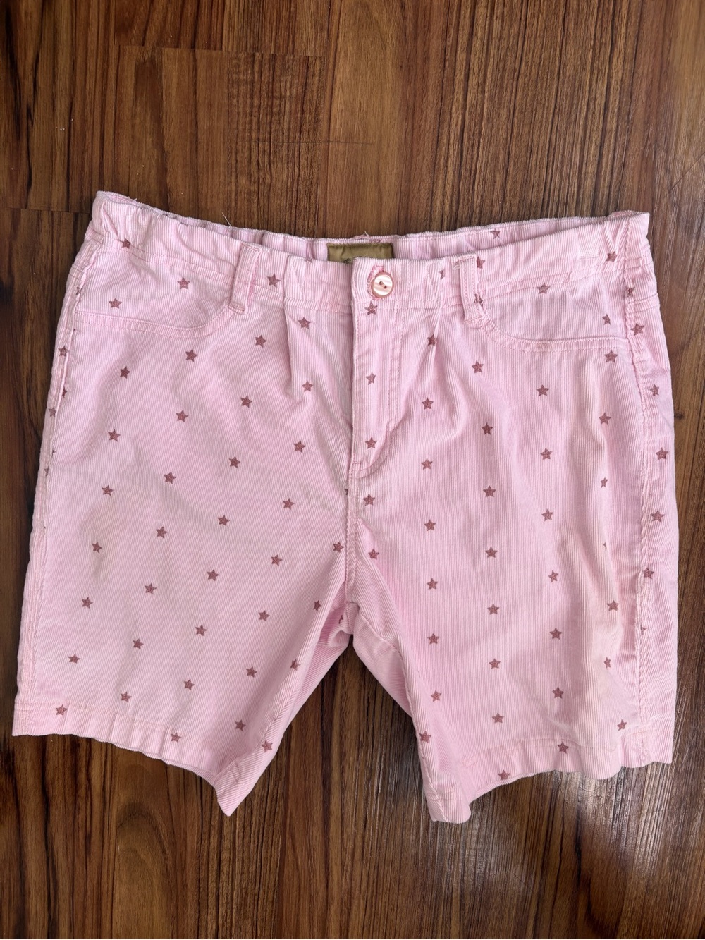 VTG 90s Pink Corduroy Bermuda Shorts with Star Print